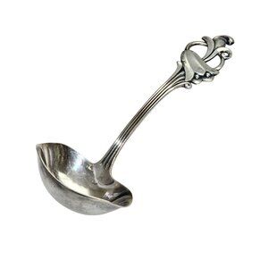 Marthinsen Blue Bells Sterling Silver Ladle 5.25" Ornate Floral Handle Norway